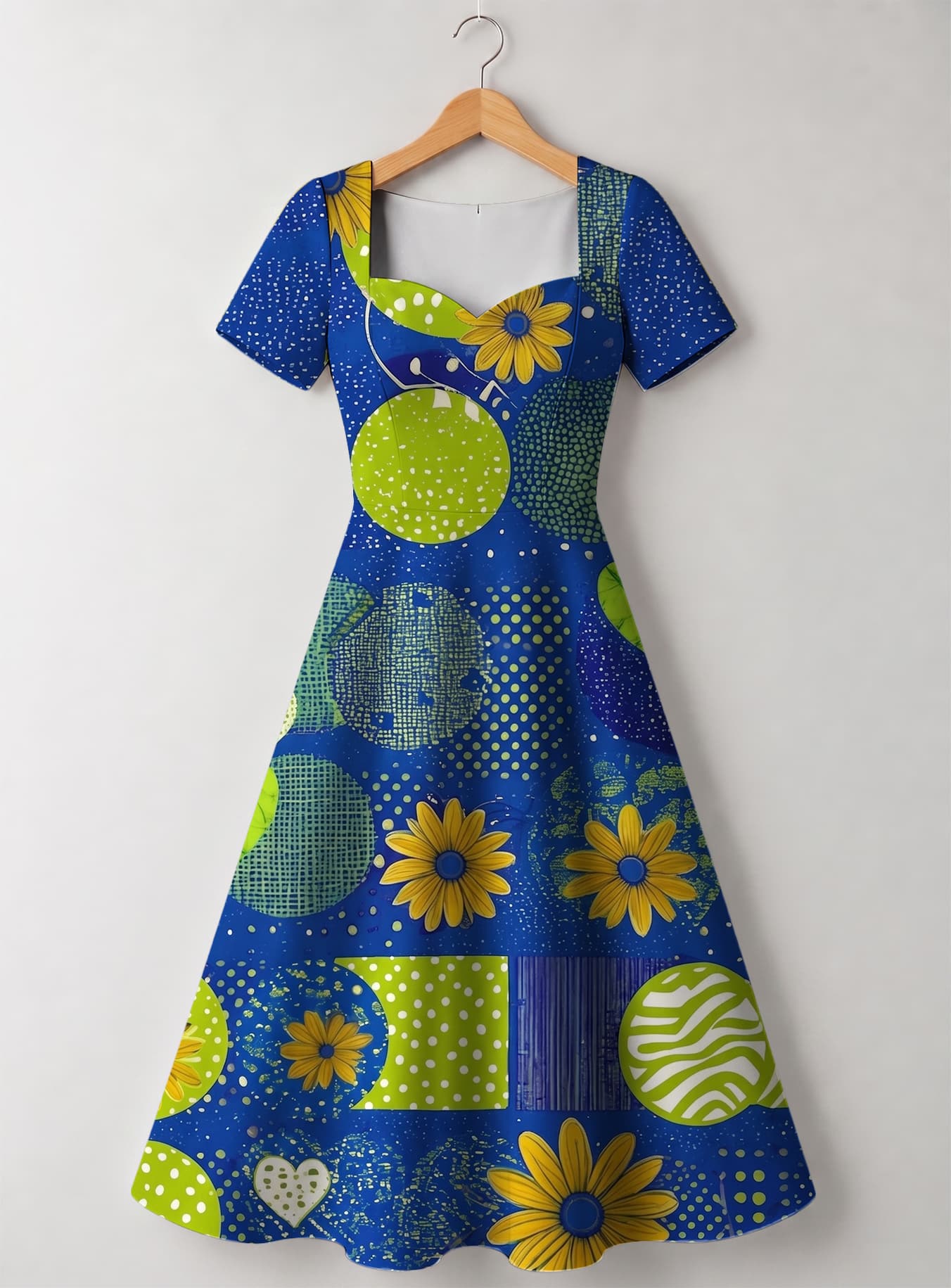 "Mchezo" Sweetheart Midi Dress