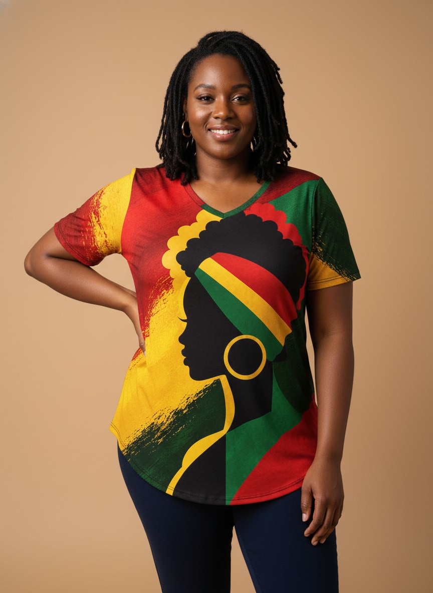 "Uhuru" V-Neck T-Shirt