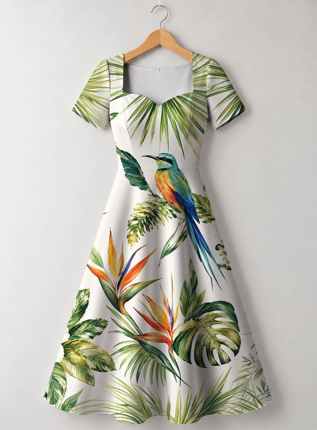 "Ndege" Sweetheart Midi Dress