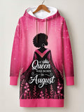"August Queen Pink" Hoodie Dress