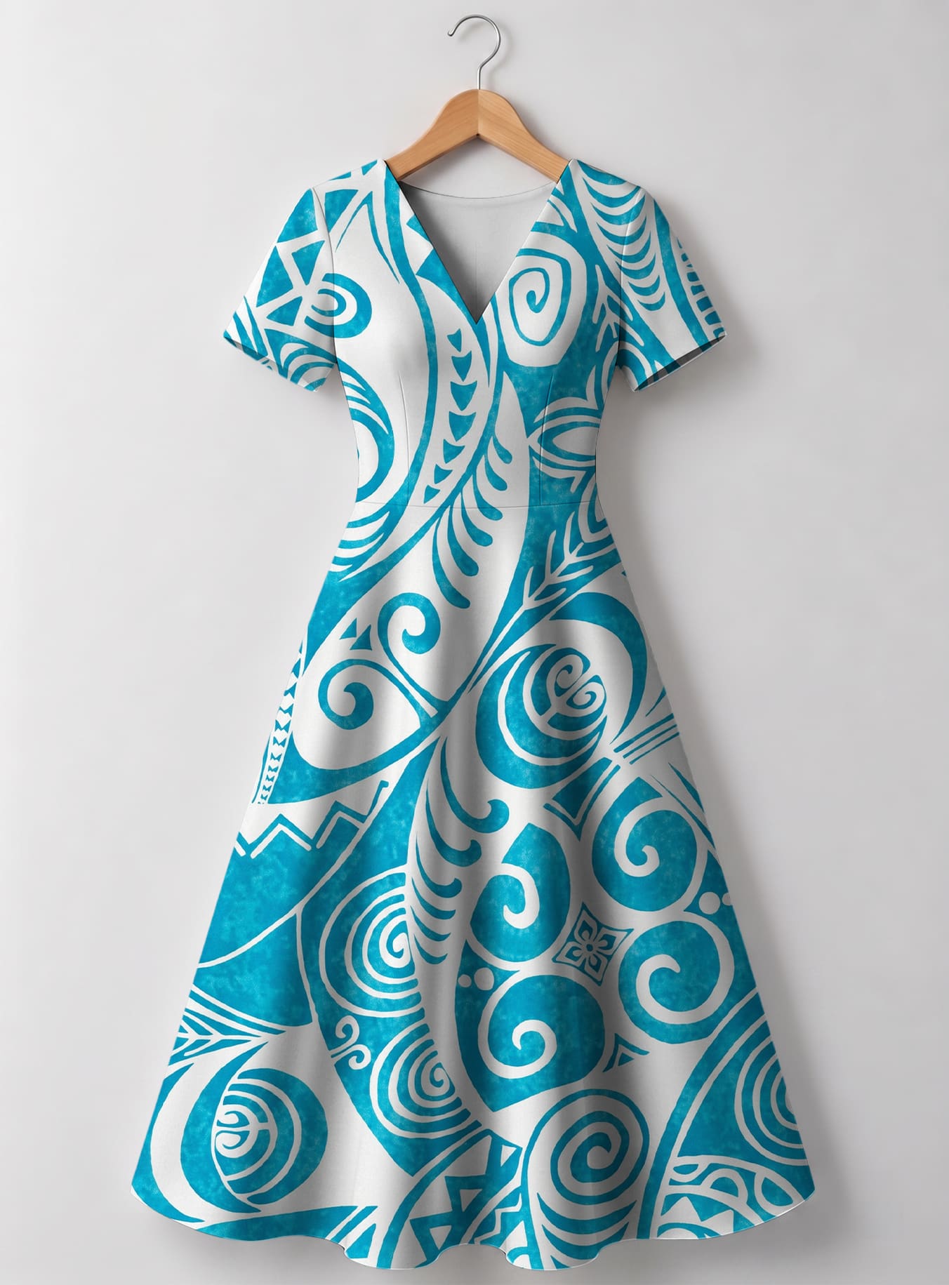 "Nalu" V Neck Midi Dress