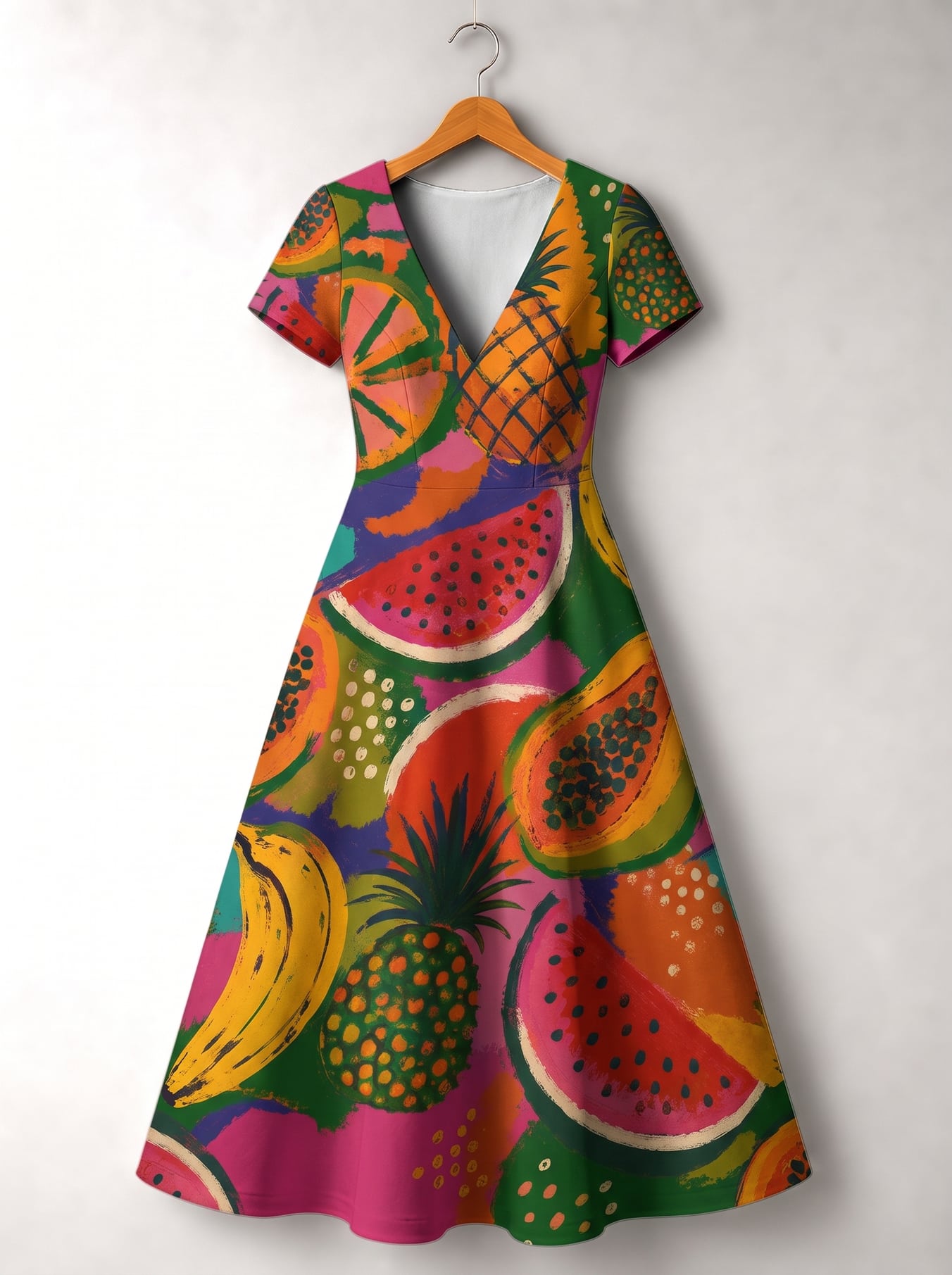"Matunda" Short Sleeve Maxi Dress