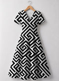 "Zamu" V Neck Midi Dress