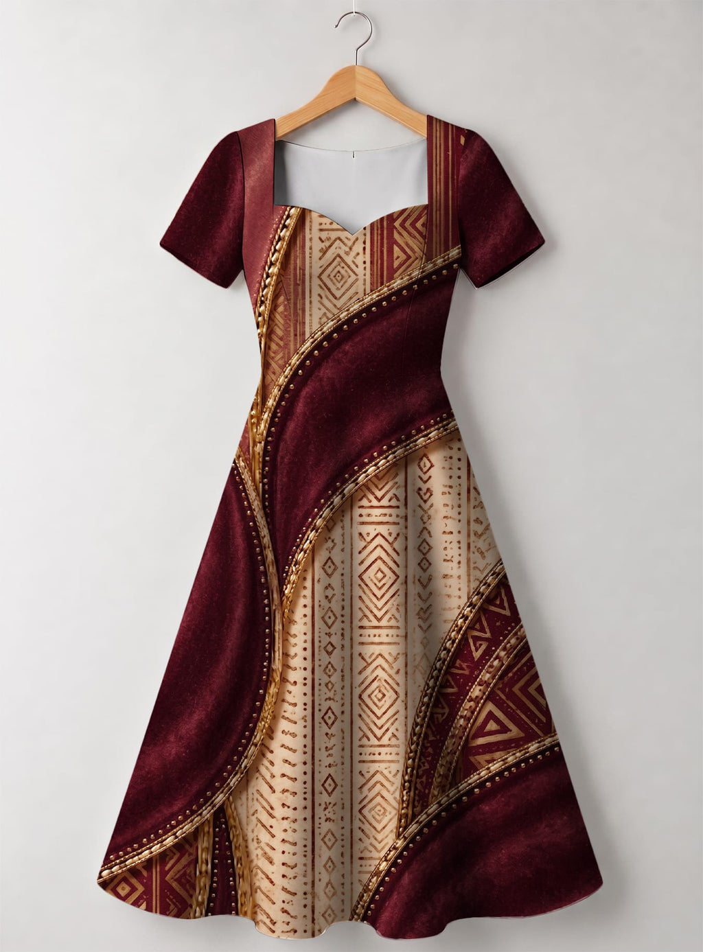 "Tapa" Sweetheart Midi Dress