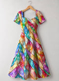 "Taswira" Sweetheart Midi Dress