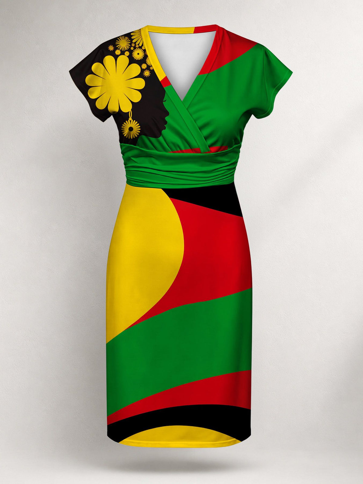 "Furaha" Cap Sleeve Midi Dress Promo