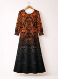 "Fuvu" Halloween Long Sleeve Maxi Dress