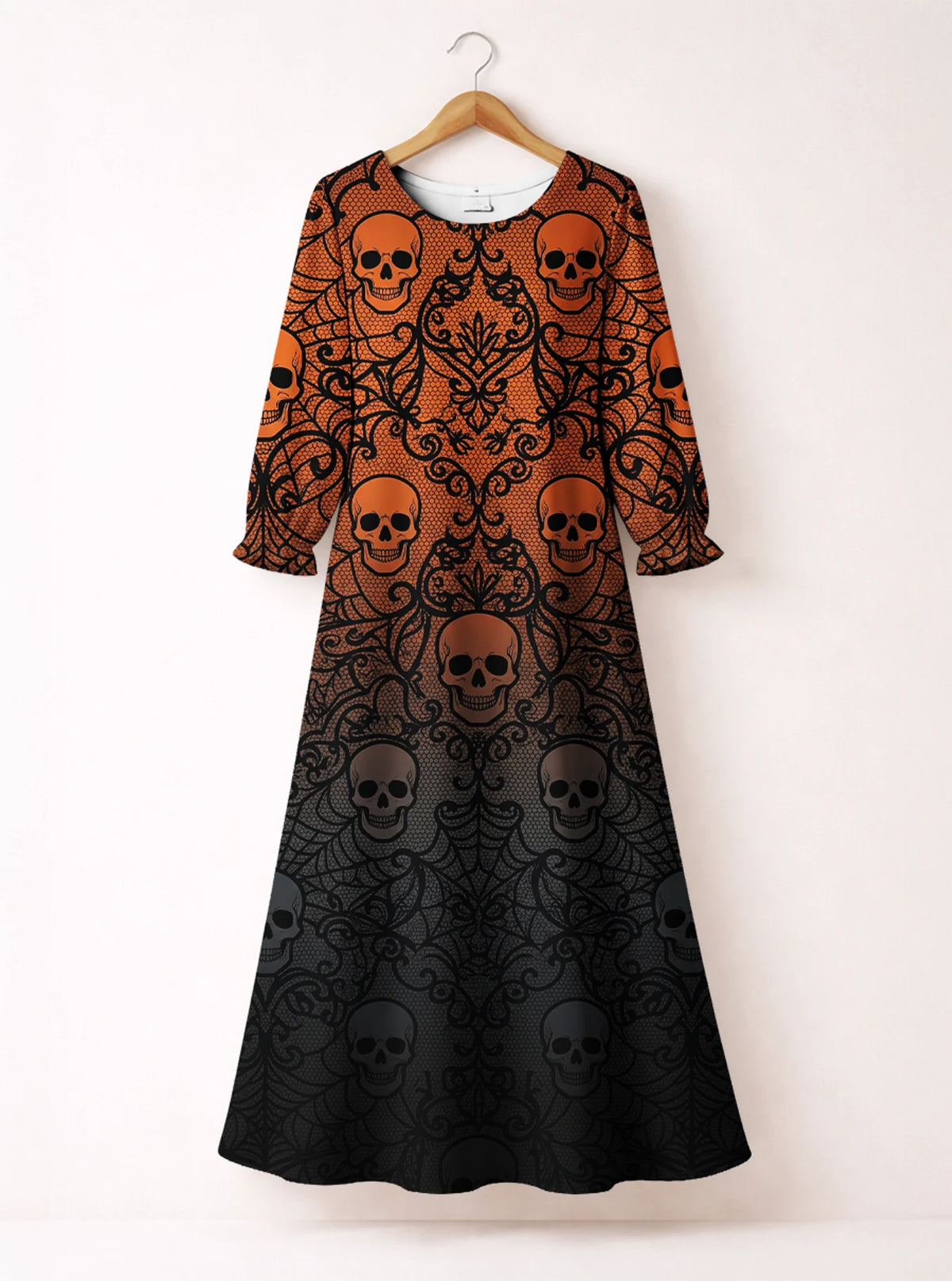 "Fuvu" Halloween Long Sleeve Maxi Dress