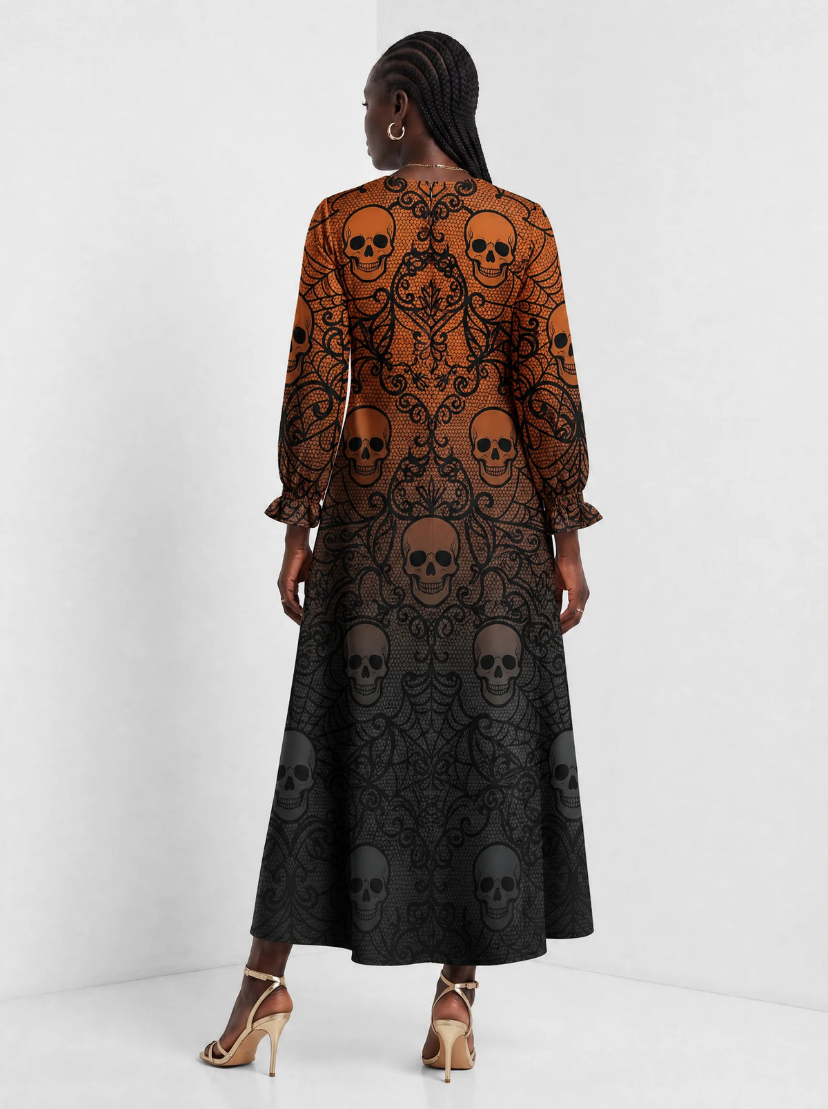 "Fuvu" Halloween Long Sleeve Maxi Dress — side
