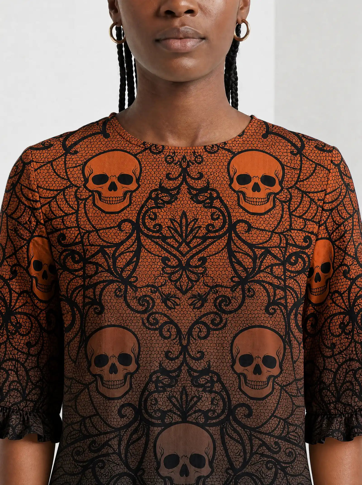 "Fuvu" Halloween Long Sleeve Maxi Dress — back