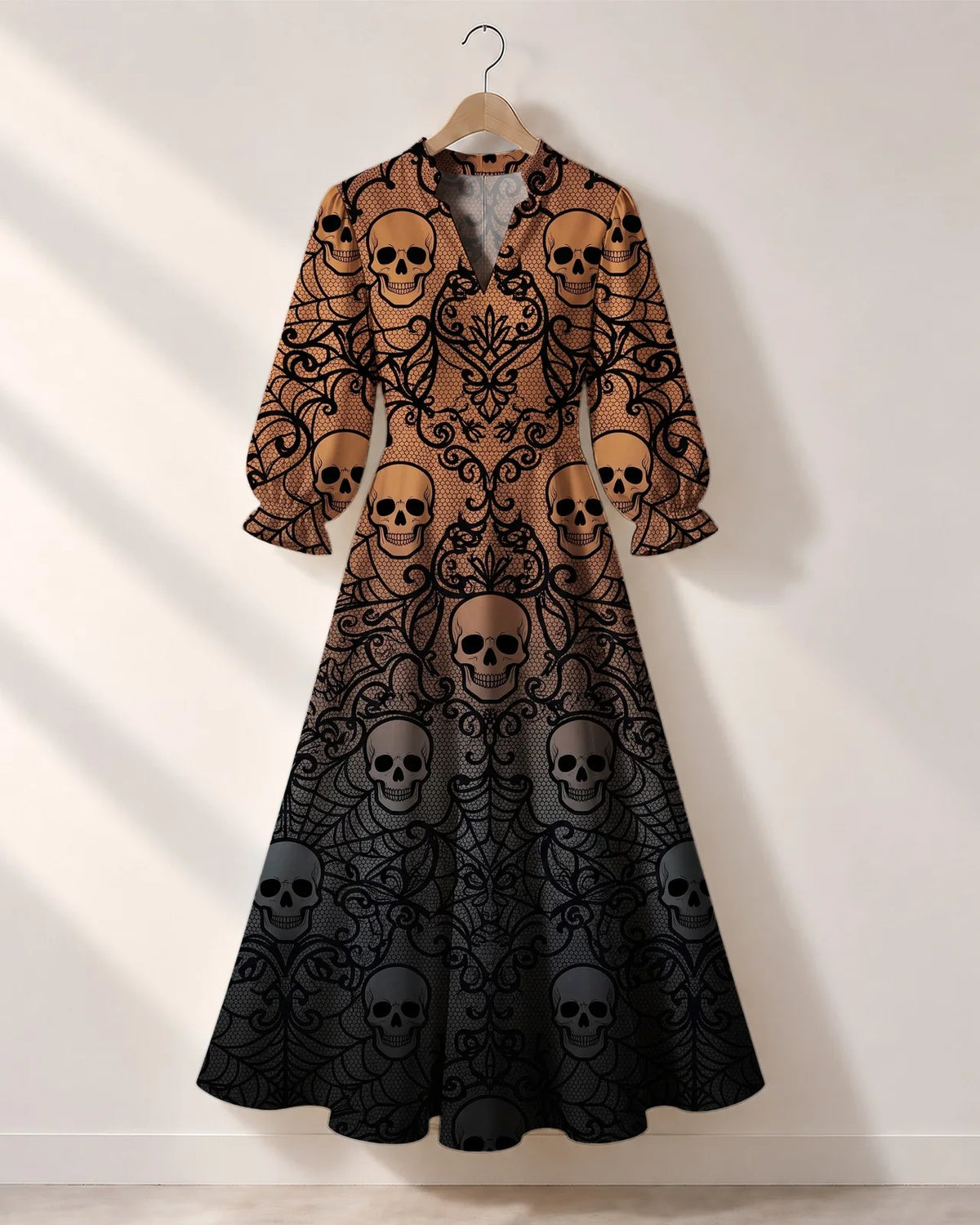 "Fuvu" Halloween Long Puff Sleeve Dress