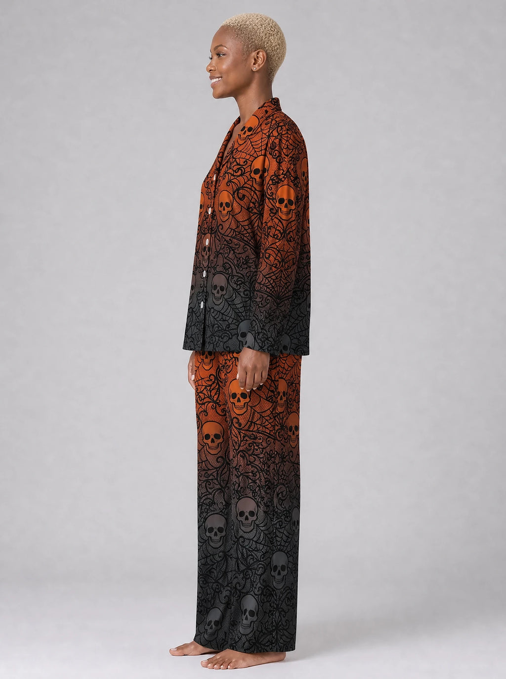 "Fuvu" Halloween Pajama Set — side view on model