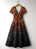 "Fuvu" Halloween Short Sleeve Maxi Dress Promo