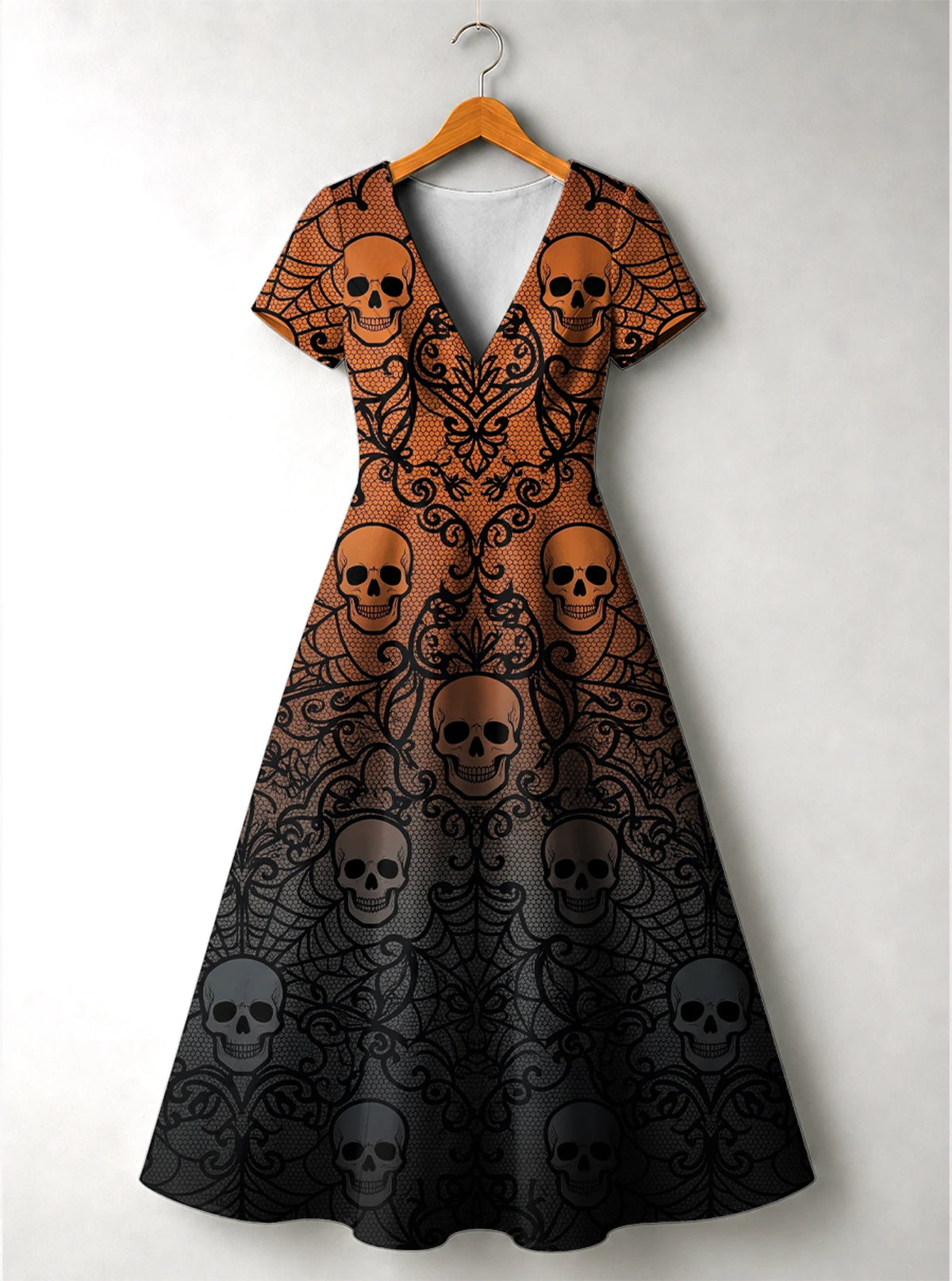 "Fuvu" Halloween Short Sleeve Maxi Dress Promo