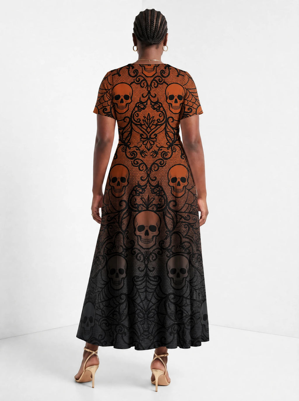 "Fuvu" Halloween Short Sleeve Maxi Dress — side
