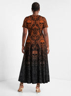 "Fuvu" Halloween Short Sleeve Maxi Dress — side