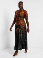 "Fuvu" Halloween Short Sleeve Maxi Dress — full body