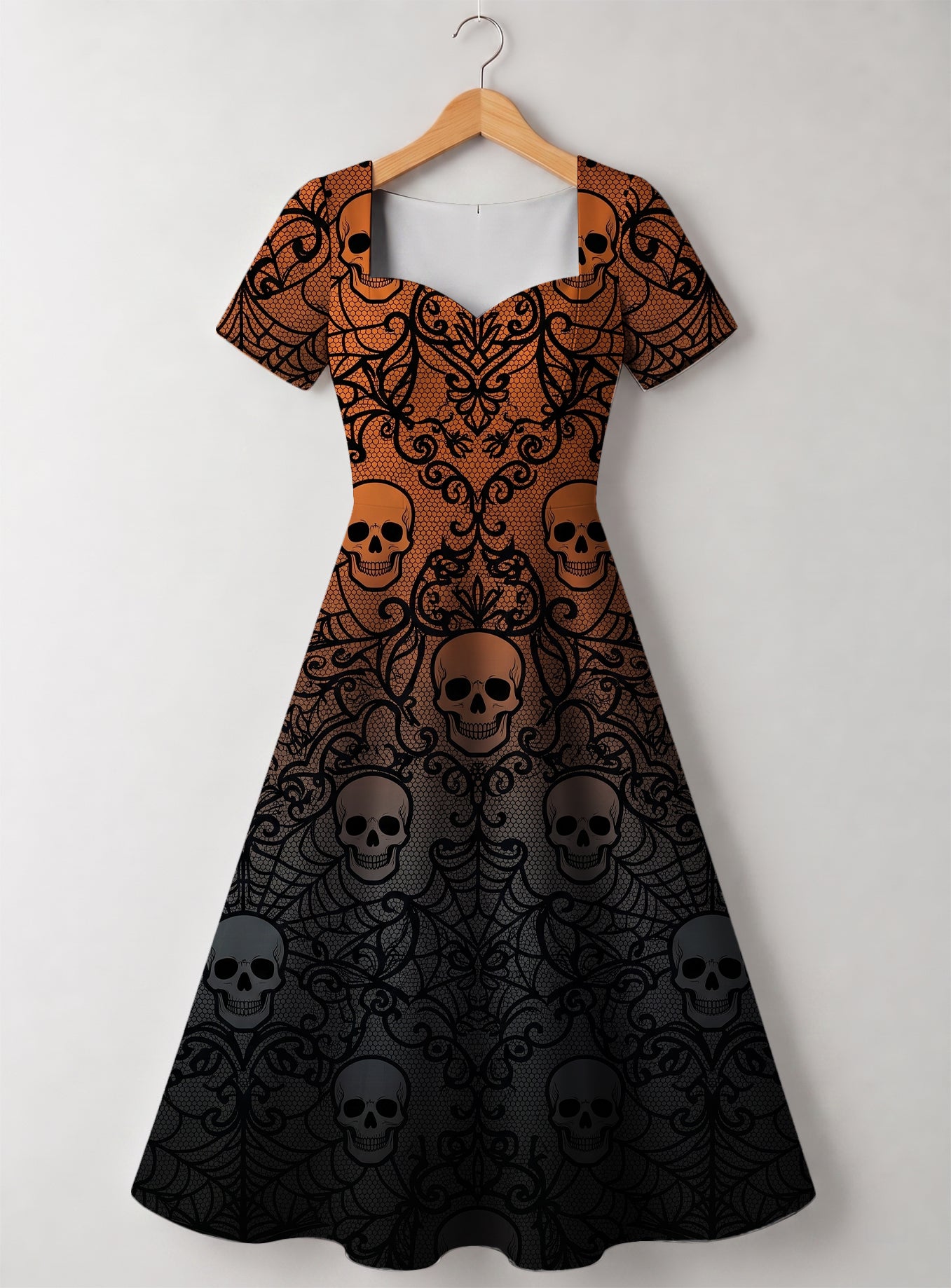 "Fuvu" Halloween Sweetheart Midi Dress