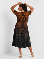 "Fuvu" Halloween Sweetheart Midi Dress — back view on model