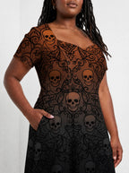 "Fuvu" Halloween Sweetheart Midi Dress — close-up of the bodice and the in-seam side pocket