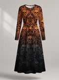 "Fuvu" Halloween Long Sleeve Midaxi Dress