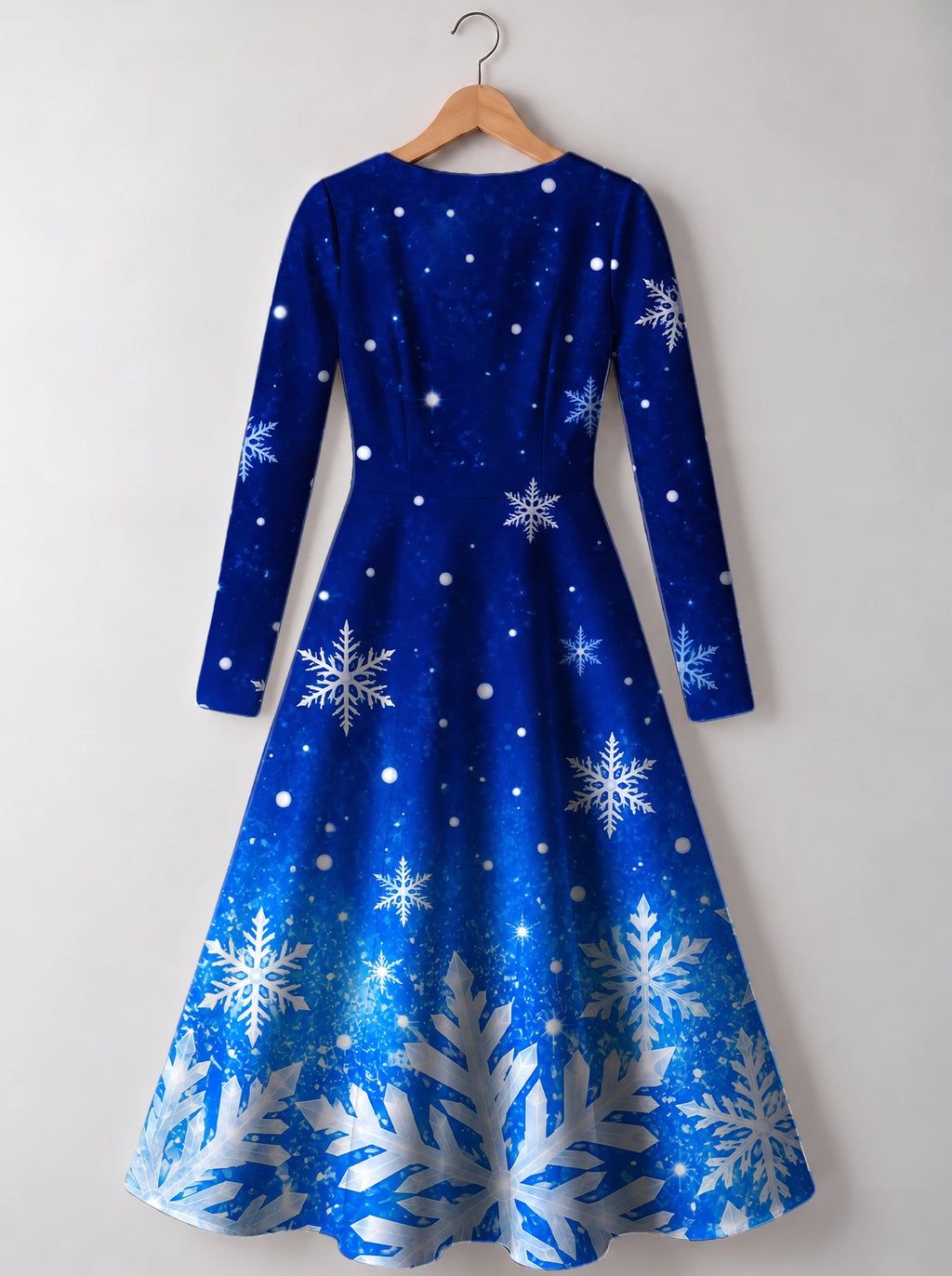 "Fuwele" Long Sleeve Sweetheart Midi Dress — back view