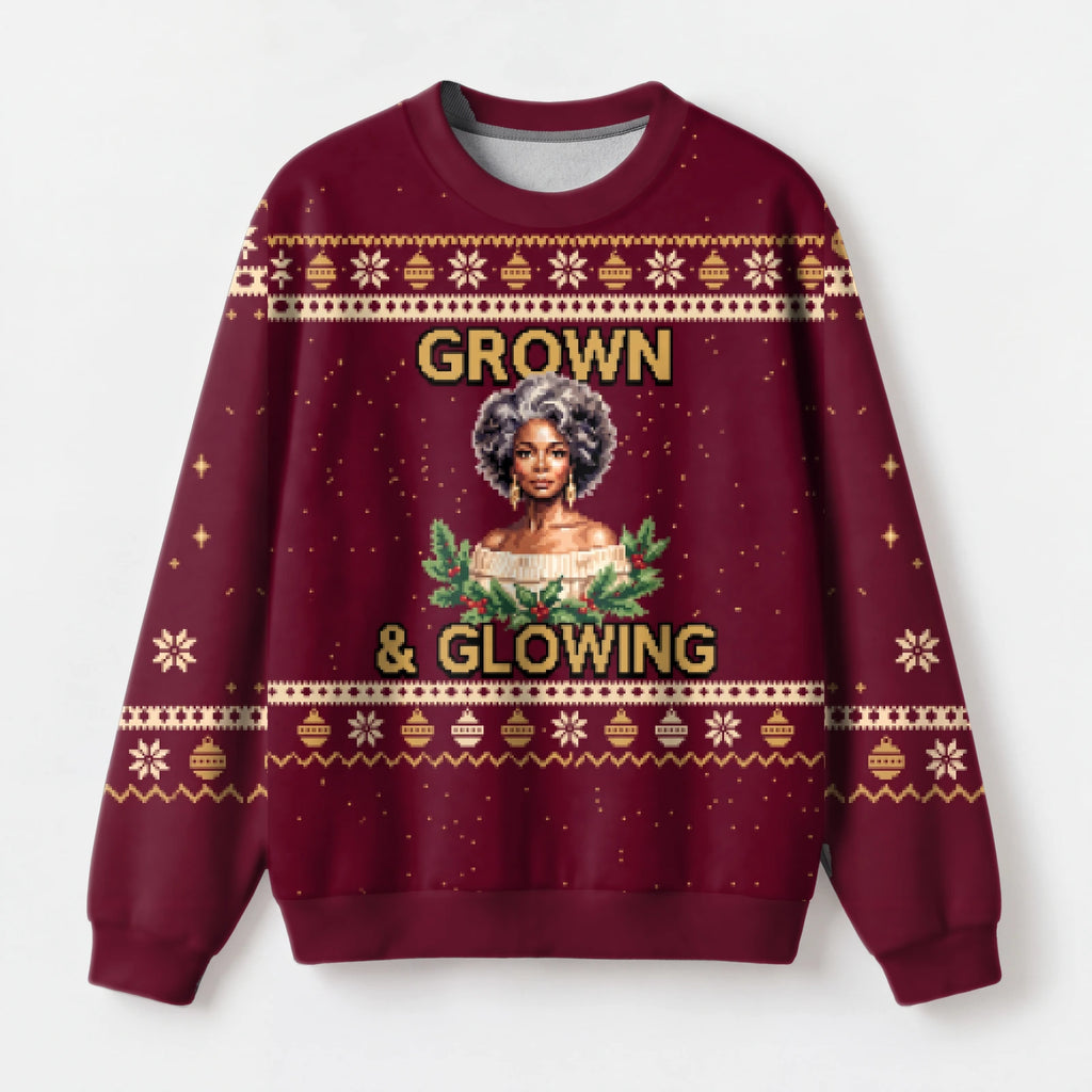 "Glow Up" Christmas Sweatshirt — front view