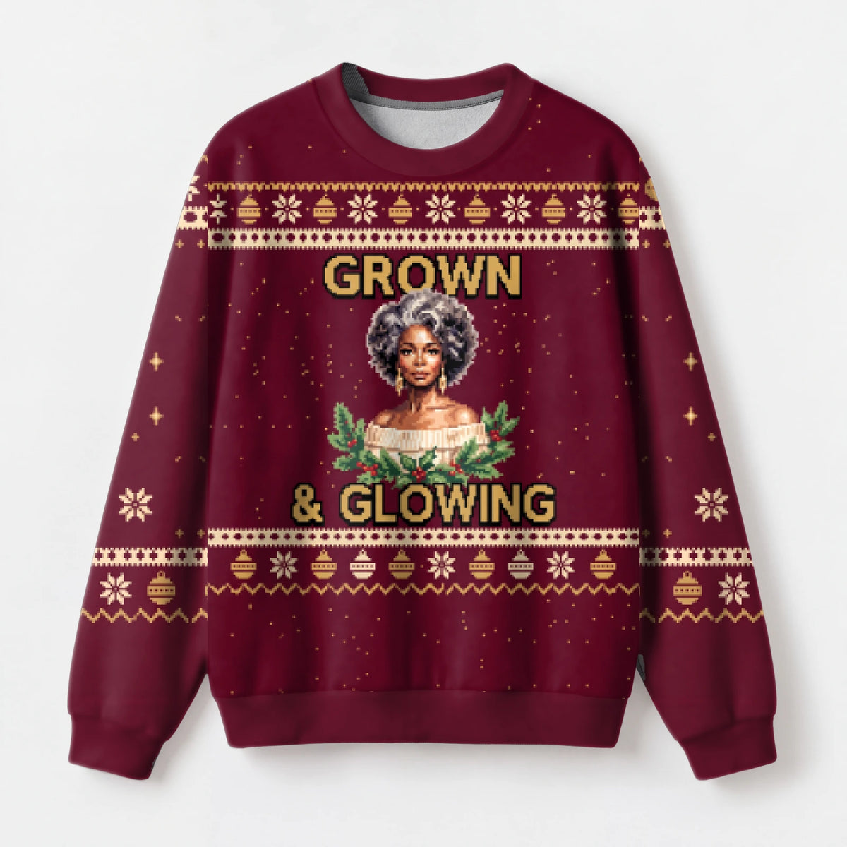 "Glow Up" Christmas Sweatshirt — front view