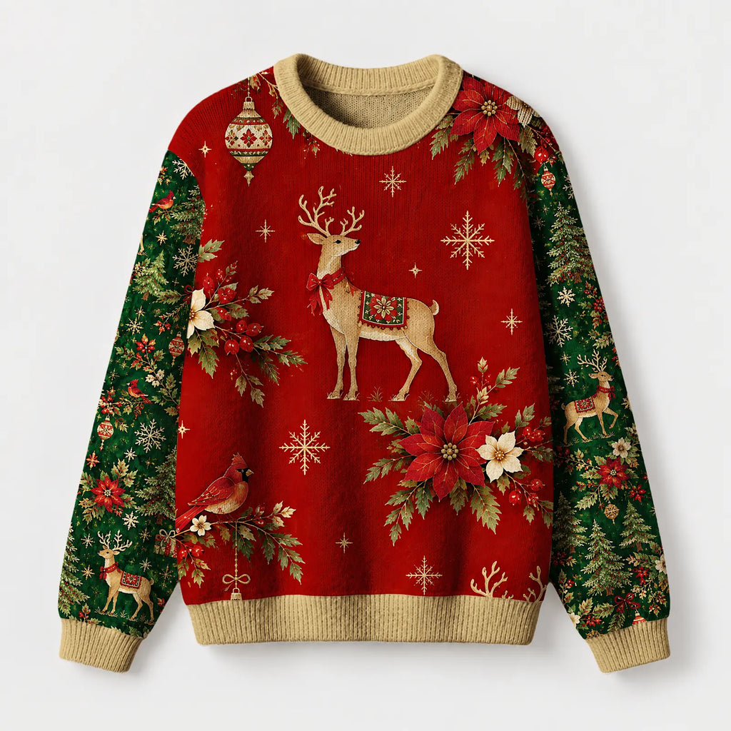 "Golden Deer" Christmas Sweatshirt — front view