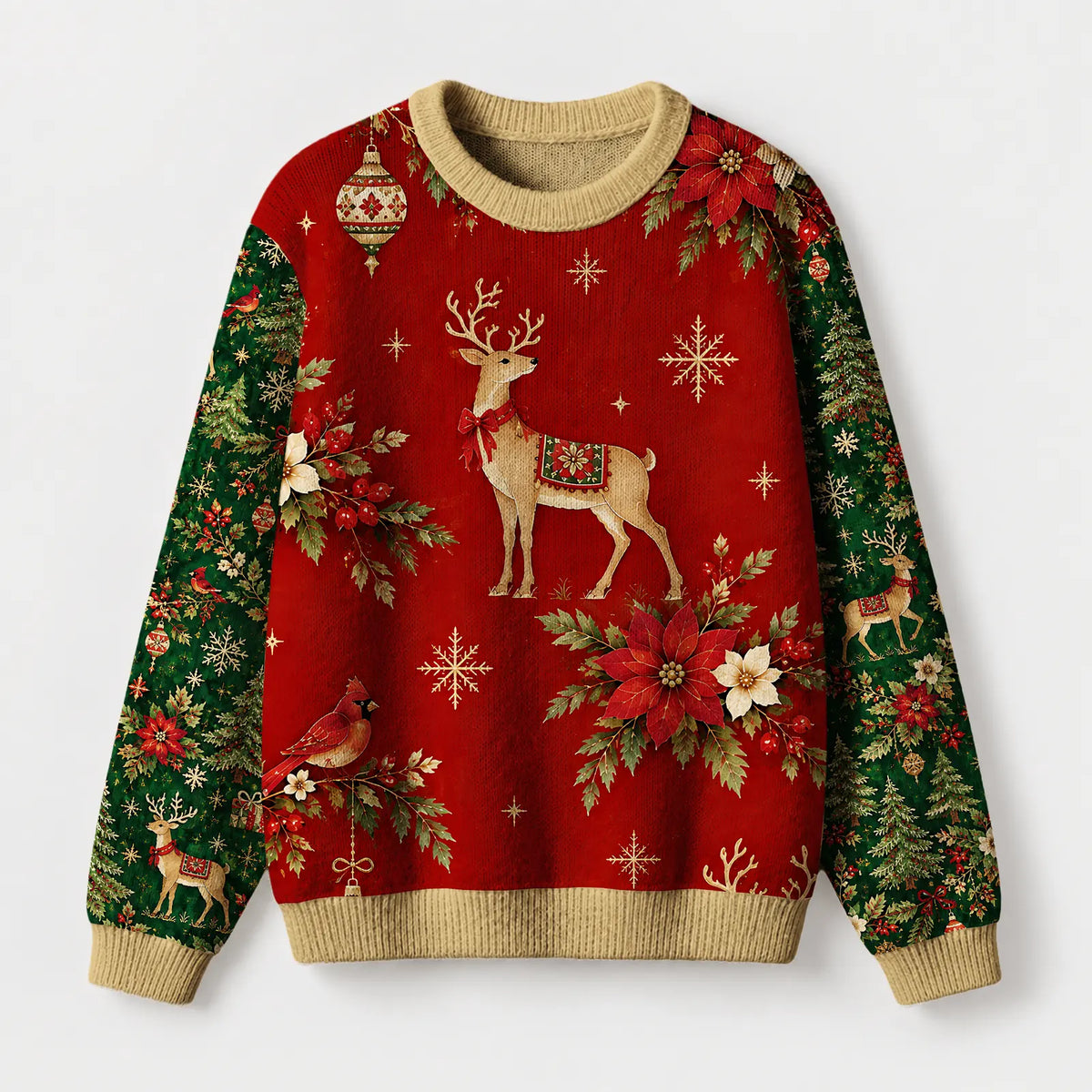 "Golden Deer" Christmas Sweatshirt — front view