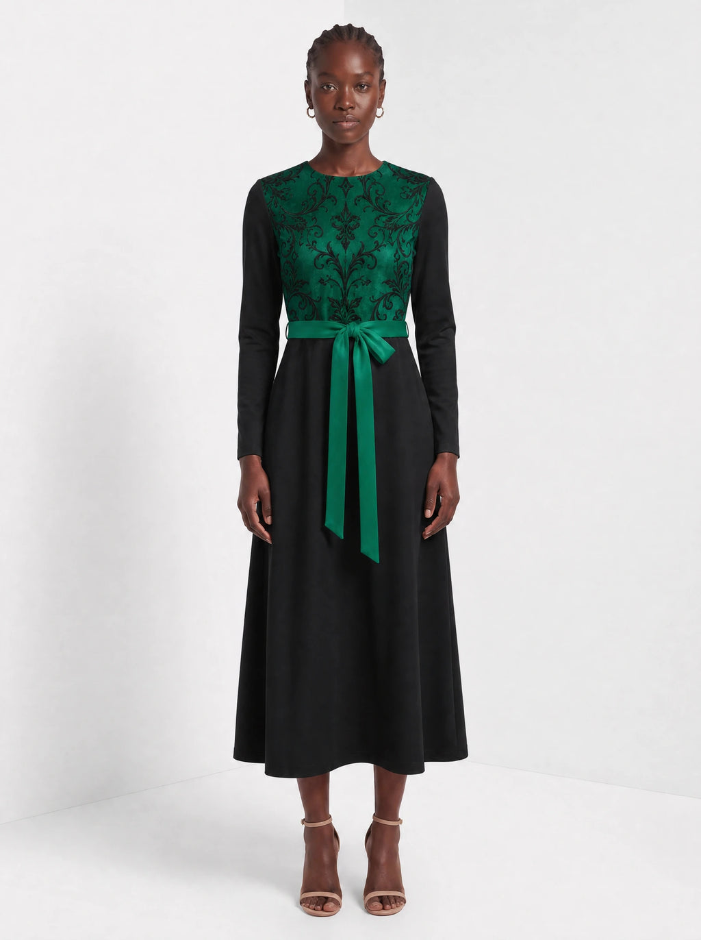 "Green Witch" Long Sleeve Midaxi Dress
