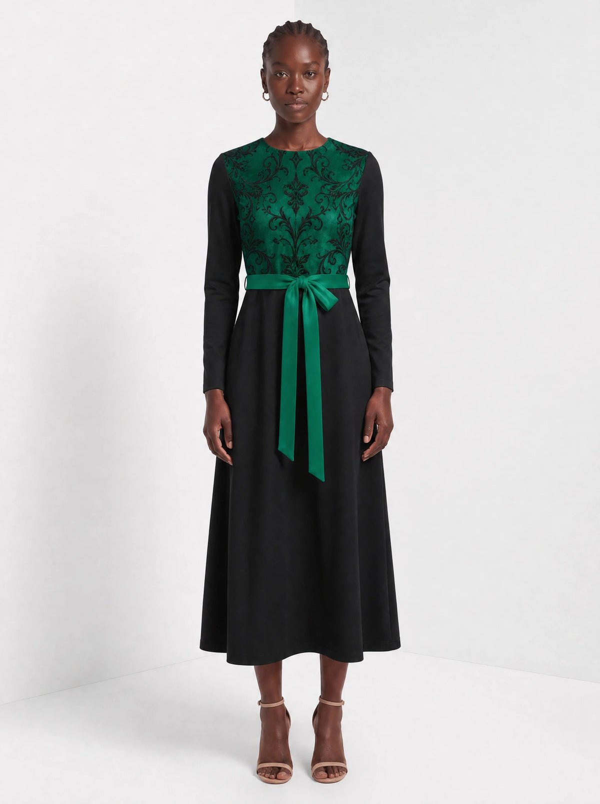 "Green Witch" Long Sleeve Midaxi Dress