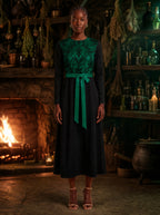 "Green Witch" Long Sleeve Midaxi Dress
