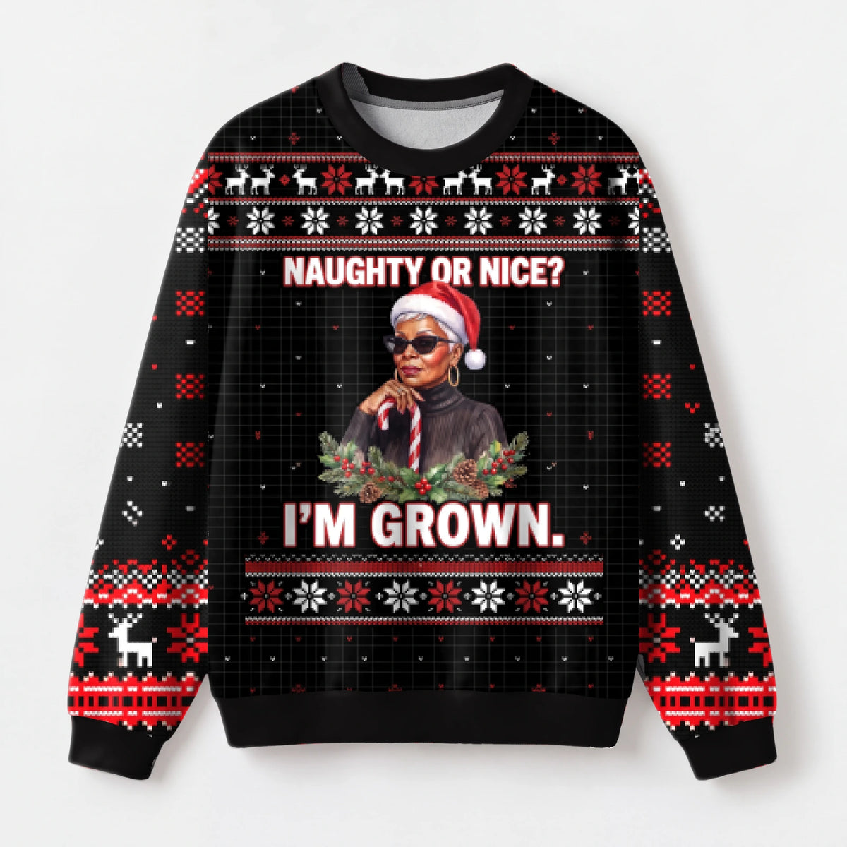 "Grown" Christmas Sweatshirt — front view