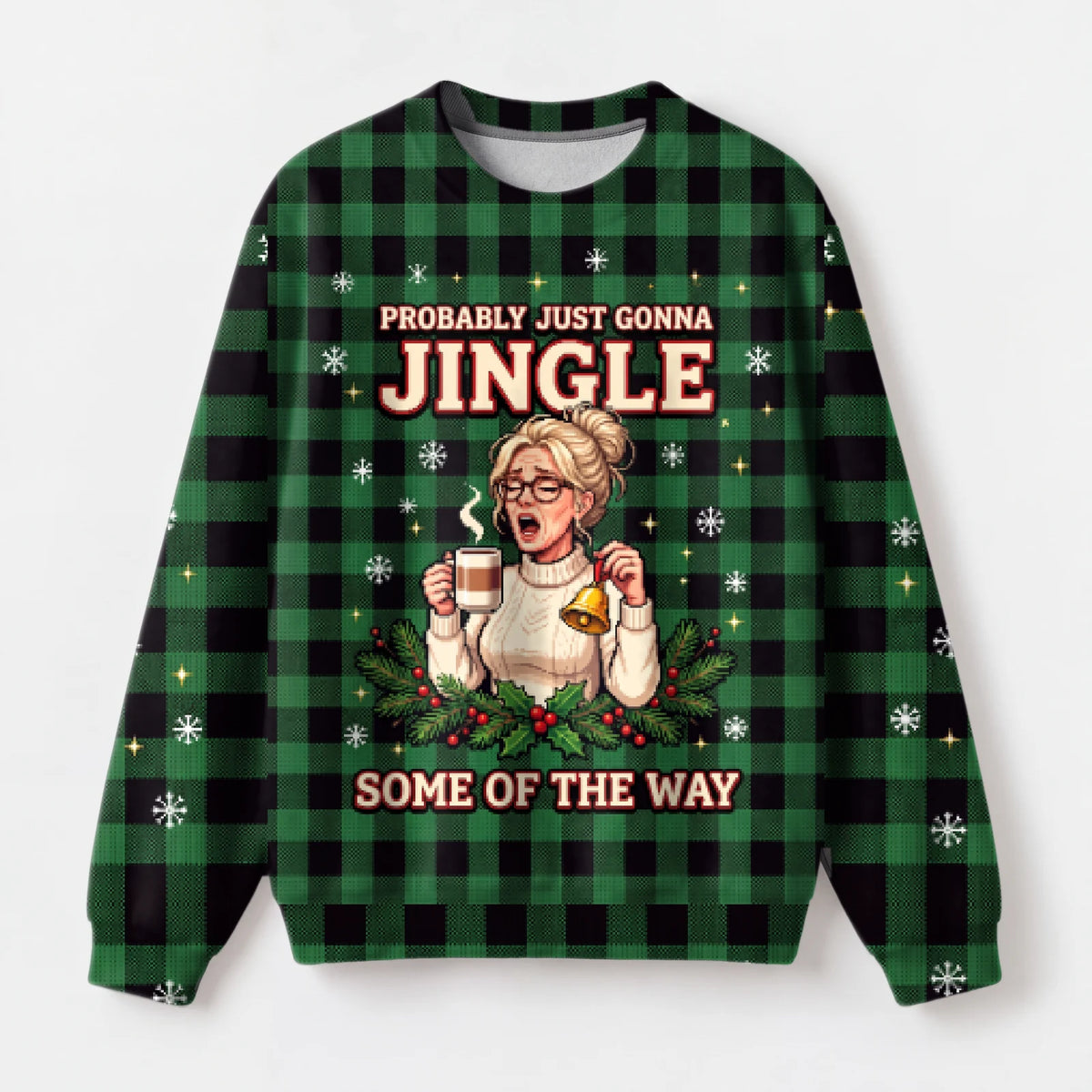 "Half Jingle" Christmas Sweatshirt — front view