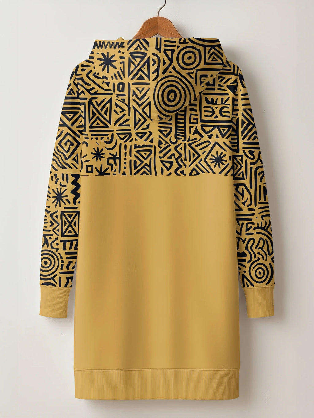 "Haradali" Hoodie Dress — back flat