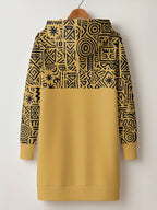 "Haradali" Hoodie Dress — back flat