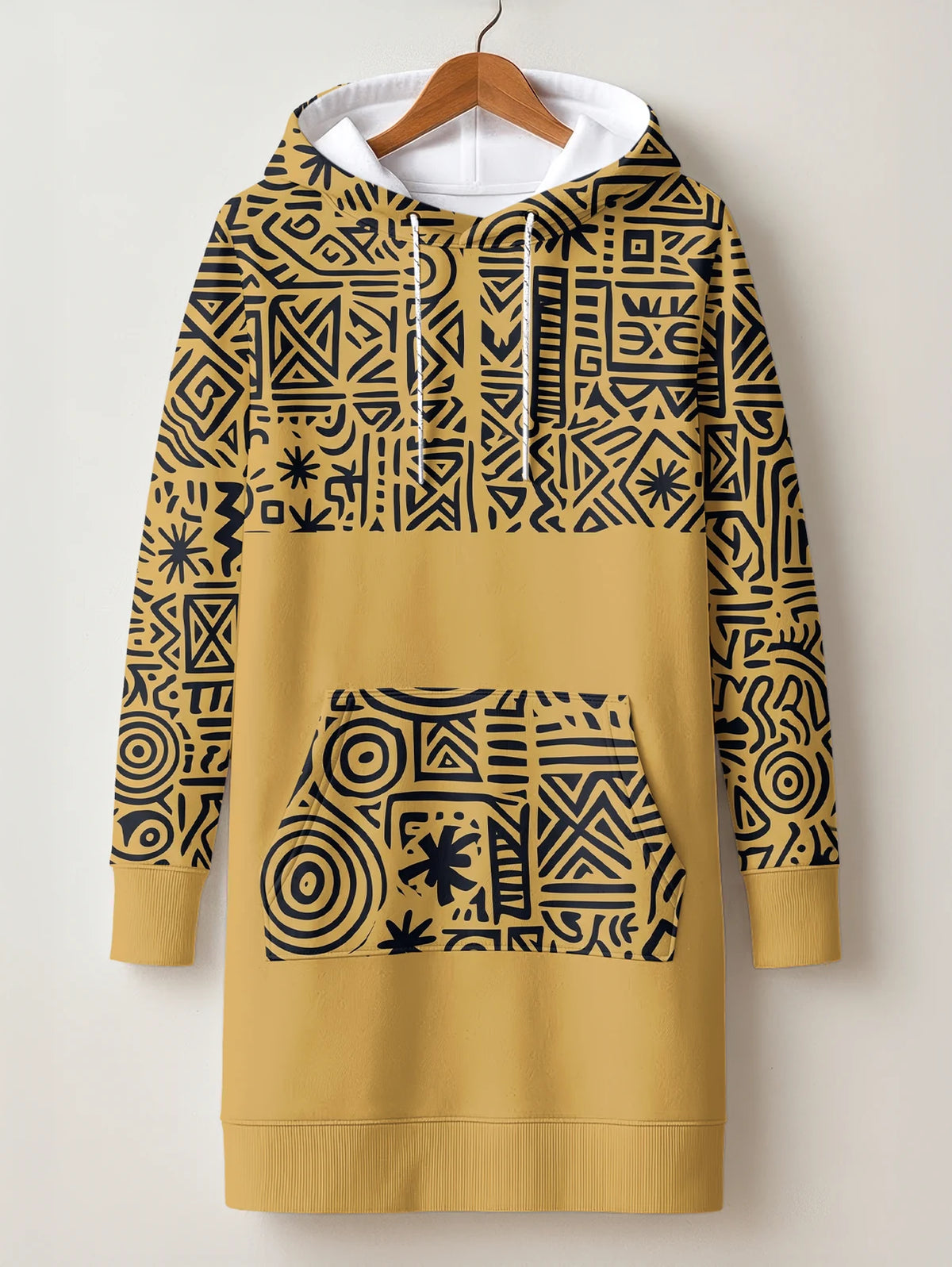 "Haradali" Hoodie Dress — front flat
