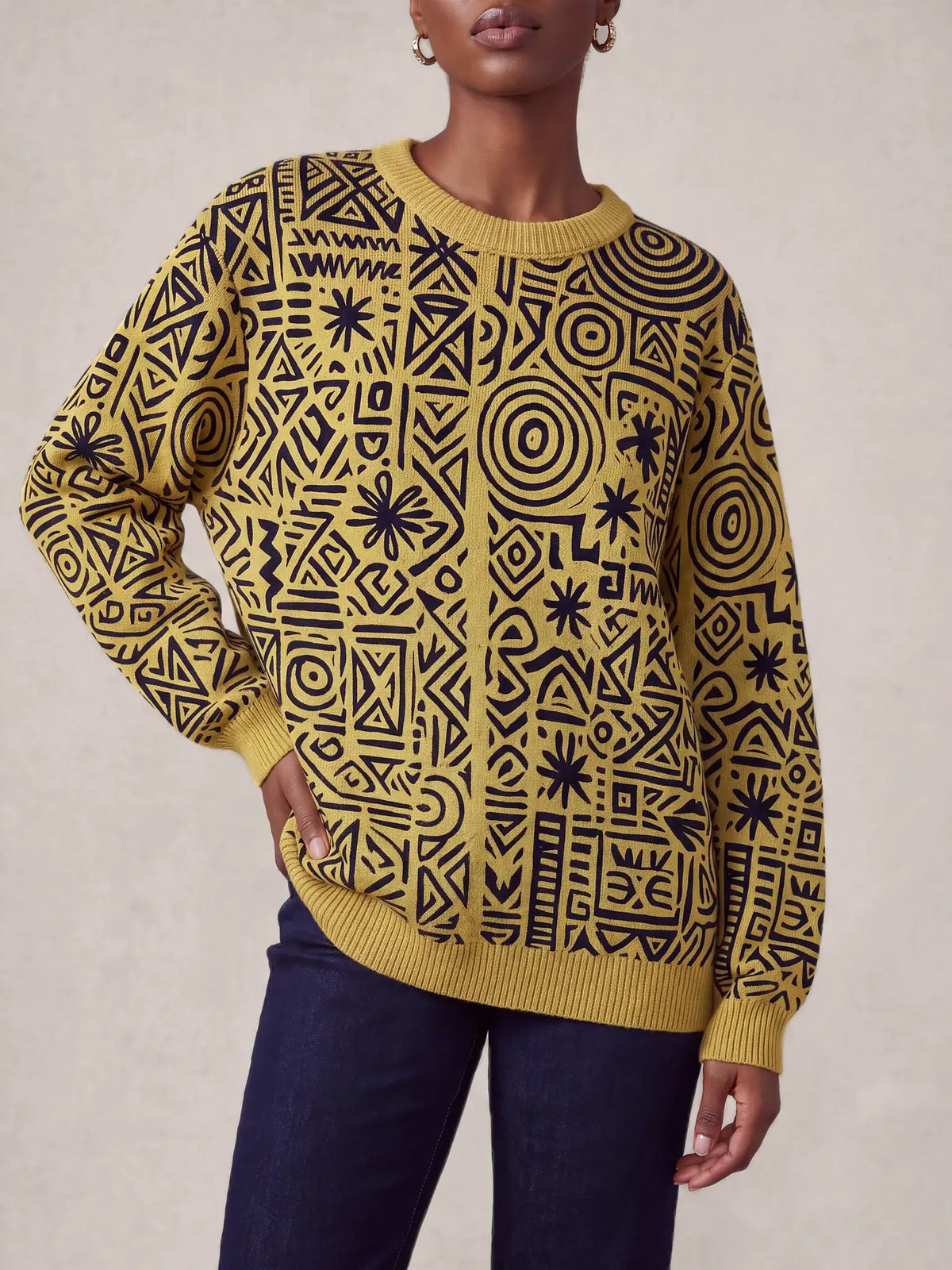 "Haradali" Sweatshirt — styled view on model