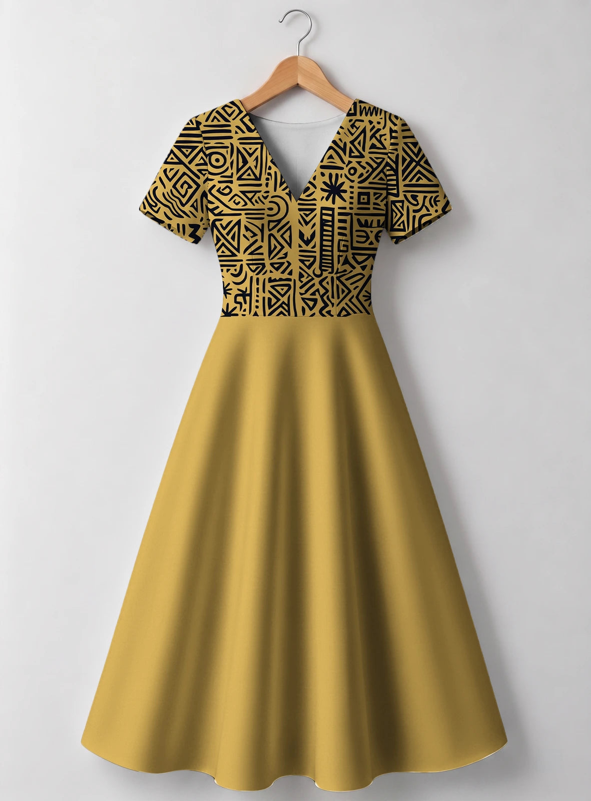 "Haradali" V Neck Midi Dress Promo