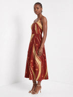 "Hariri" Corset Dress — side view on model