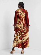 "Hariri" Long Sleeve Maxi Dress — back view on model