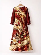 "Hariri" Long Sleeve Maxi Dress — back flat