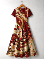 "Hariri" V Neck Midi Dress — back flat