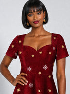 "Heko" Sweetheart Midi Dress — styled on model