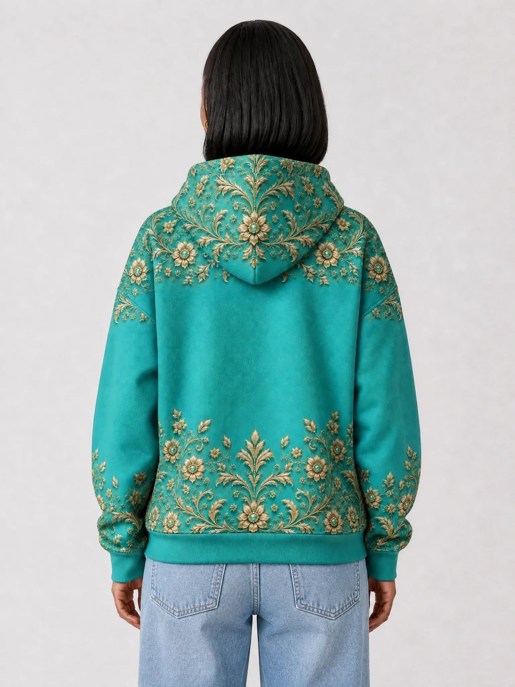 "Heshima" Hoodie — back view on model