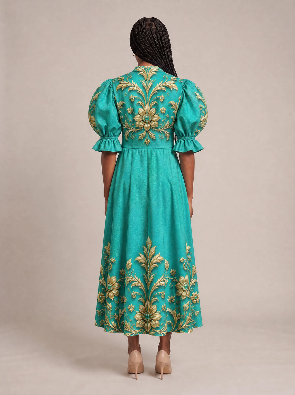 "Heshima" Puff Sleeve Dress