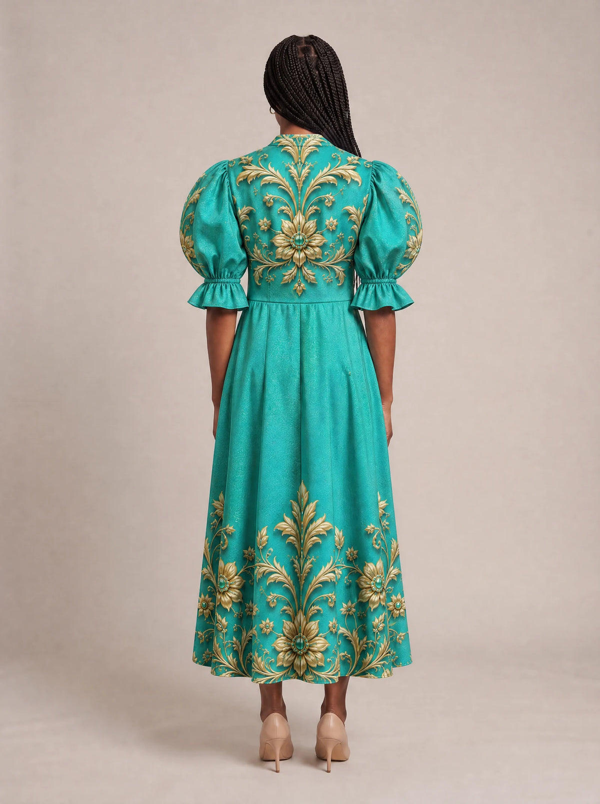 "Heshima" Puff Sleeve Dress