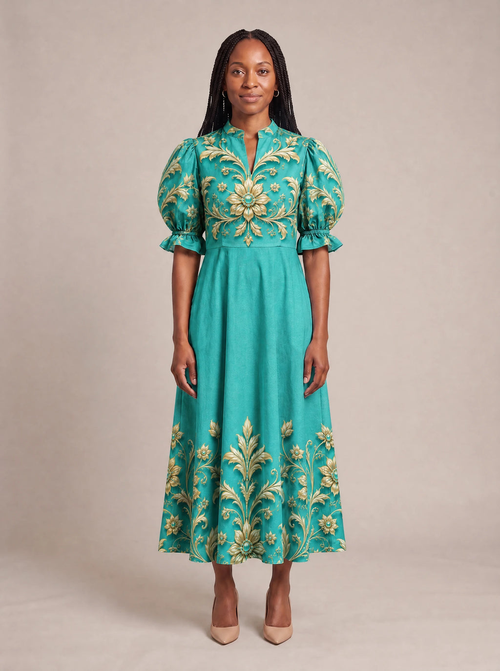 "Heshima" Puff Sleeve Dress