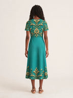 "Heshima" V Neck Midi Dress — side